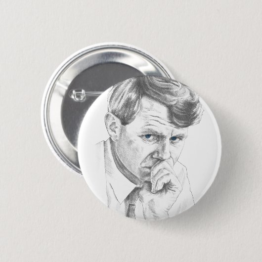 RFK: Robert Kennedy Pin Button (Voorkant /achterkant)