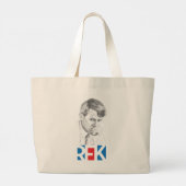 RFK Tekening met RFK-tekst in rood en blauw Grote Tote Bag (Achterkant)