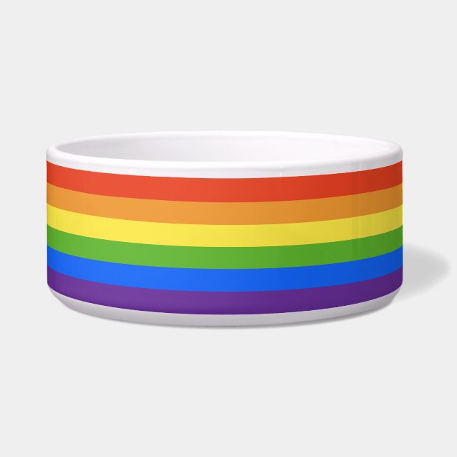RFSC Plain Rainbow-NO RFSC-Large Ceramic Pet Bowl Voerbakje (Voorkant)