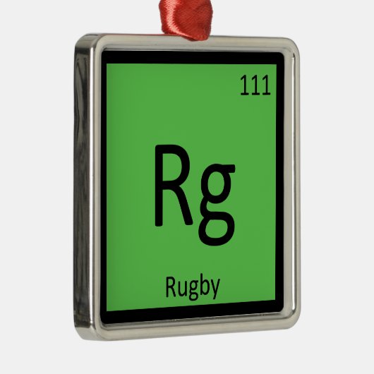 Rg - Periodiek tabelsymbool voor sportweddenchemie Metalen Ornament (Rechts)