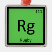 Rg - Periodiek tabelsymbool voor sportweddenchemie Metalen Ornament (Voorkant)