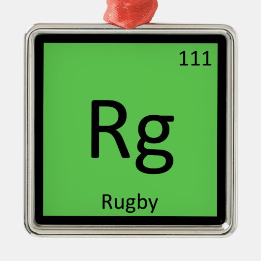 Rg - Periodiek tabelsymbool voor sportweddenchemie Metalen Ornament (Voorkant)