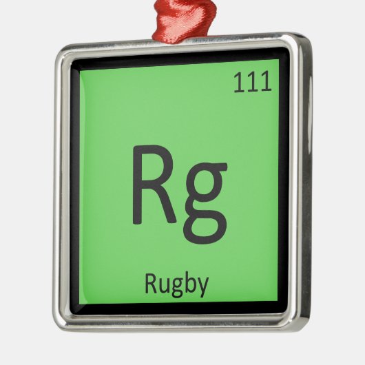 Rg - Periodiek tabelsymbool voor sportweddenchemie Metalen Ornament (Links)