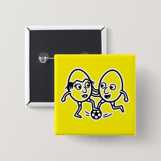 RG RA Ei Kunst Vierkante Button 5,1 Cm (Voorkant /achterkant)