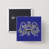 RG RA Ei Kunst Vierkante Button 5,1 Cm (Voorkant /achterkant)