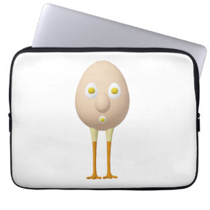 RG & RA Grappig Ei Karakter Lief Ontwerp Laptop Sleeve