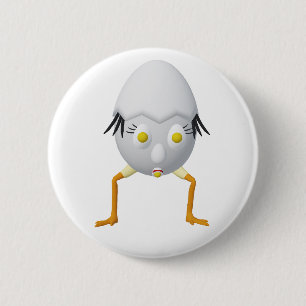 RG & RA Grappig Ei Karakter Lief Ontwerp Ronde Button 5,7 Cm