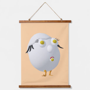 RG & RA Grappig Ei Karakter Schattig Ontwerp Hangend Wandkleed