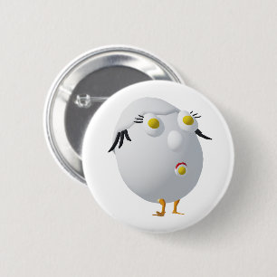 RG & RA Grappig Ei Karakter Schattig Ontwerp Ronde Button 5,7 Cm