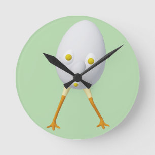 RG & RA Grappig Ei Karakter Schattig Ontwerp Ronde Klok
