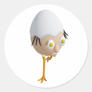RG & RA Grappig Ei Karakter Schattig Ontwerp Ronde Sticker