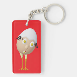 RG & RA Grappig Ei Karakter Schattig Ontwerp Sleutelhanger