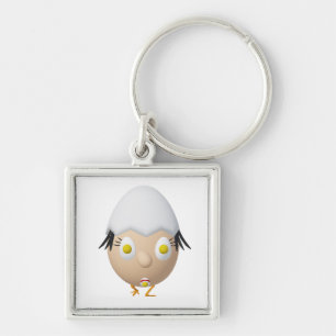 RG & RA Grappig Ei Karakter Schattig Ontwerp Sleutelhanger