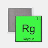 Rg - Raygun scheikunde elementsymbool grappige T-s Magneet (Voorkant / Achterkant)
