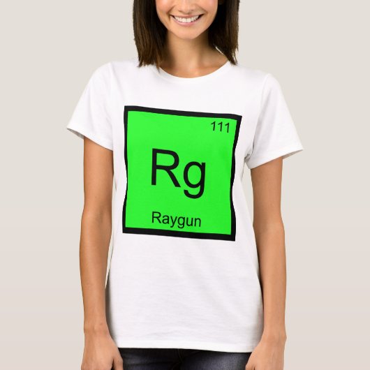 Rg - Raygun scheikundig elementsymbool grappige T- T-shirt (Voorkant)