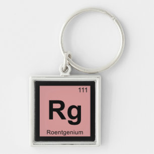 Rg - Röntgenium Chemie Periodiek Systeem Symbool Sleutelhanger