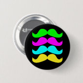 RGB Fluo Mustaches Retro Ronde Button 5,7 Cm (Voorkant /achterkant)
