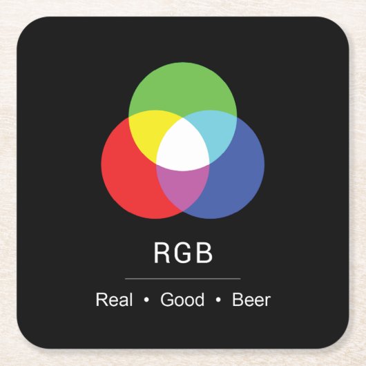 RGB Really Good Beer Designer's Coaster Kartonnen Onderzetters (Voorkant)
