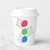 RGB Snowflakes Papieren Bekers (Voorkant)