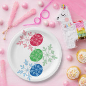 RGB Snowflakes Papieren Bordje (Feest)
