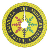 RGB Snowflakes Patroon Naam Happy Kwanzaa toevoege Fleece Kerstboom Rok (Voorkant)