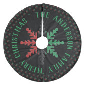 RGB Snowflakes Patroon Naam toevoegen Kwanzaa Fleece Kerstboom Rok (Voorkant)