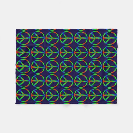 RGB-vredesteken Fleece Deken (Voorkant (Horizontaal))