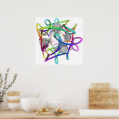 RGBCube - wit Poster (Keuken)