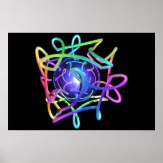 RGBCube - zwart Poster (Voorkant)