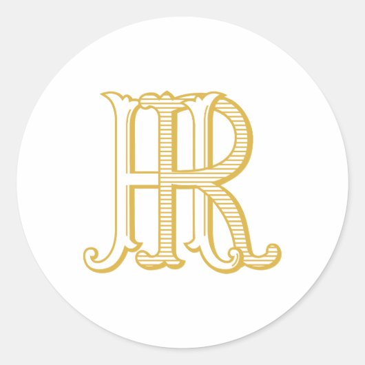 RH Monogram of HR Monogram Sticker (Voorkant)