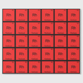 Rh - Periodieke tabelsymbool voor luchtscheikunde  Cadeaupapier (Vlak)