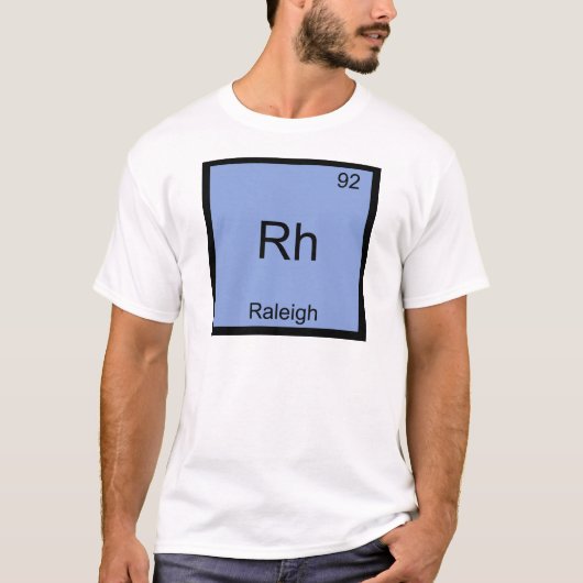 Rh - Raleigh City Chemie Elementsymbool T-shirt (Voorkant)
