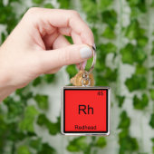 Rh - Redhead Funny Chemistry Element Symbol T-shir Sleutelhanger (Hand)