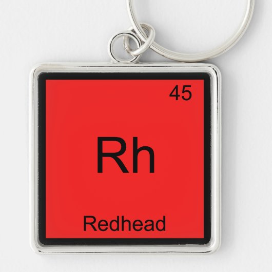 Rh - Redhead Funny Chemistry Element Symbol T-shir Sleutelhanger (Voorkant)