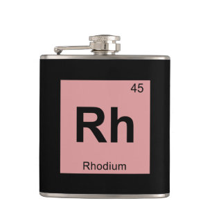Rh - Rhodium Chemie Periodiek Systeem Symbool Heupfles