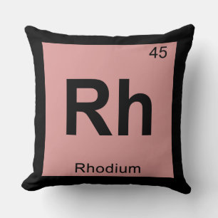 Rh - Rhodium Chemie Periodiek Systeem Symbool Kussen