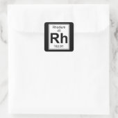 Rh — Rhodium Vierkante Sticker (Tas)