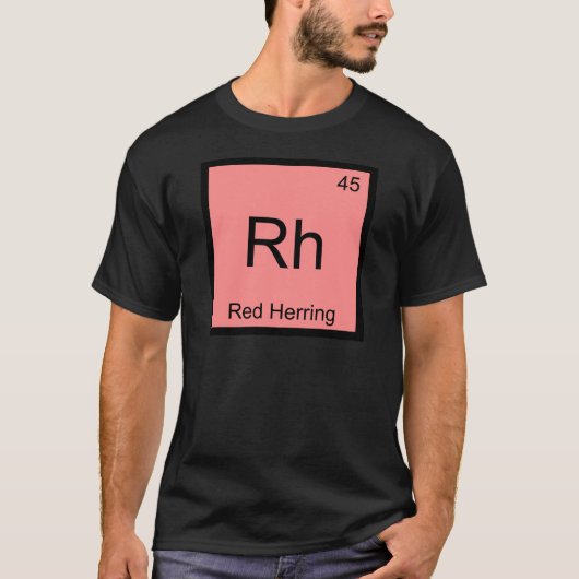 Rh - Rode Haring Chemie Elementsymbool Grappig T T-shirt (Voorkant)