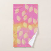 Rhapsodie in Geel, Terracotta en Violet Abstract Bad Handdoek (Handdoek)