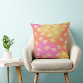 Rhapsodie in Geel, Terracotta en Violet Abstract Kussen
