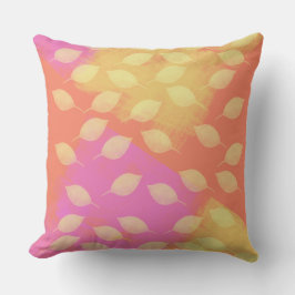 Rhapsodie in Geel, Terracotta en Violet Abstract Kussen