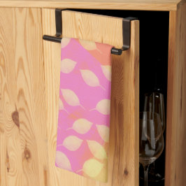 Rhapsodie in Geel, Terracotta en Violet Abstract Theedoek