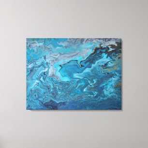 Rhapsodie in het turquoise canvas afdruk