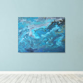 Rhapsodie in het turquoise canvas afdruk (Insitu (Houten vloer))