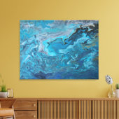 Rhapsodie in het turquoise canvas afdruk (Insitu (Woonkamer))