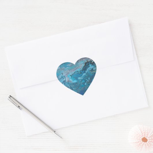 Rhapsodie in het turquoise hart sticker (Envelop)