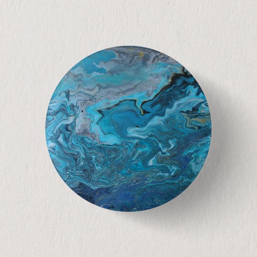 Rhapsodie in het turquoise ronde button 3,2 cm (Voorkant)