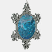 Rhapsodie in het turquoise tin sneeuwvlok ornament (Links)