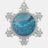 Rhapsodie in het turquoise tin sneeuwvlok ornament (Voorkant)