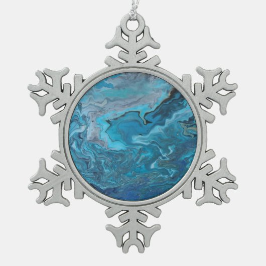 Rhapsodie in het turquoise tin sneeuwvlok ornament (Voorkant)